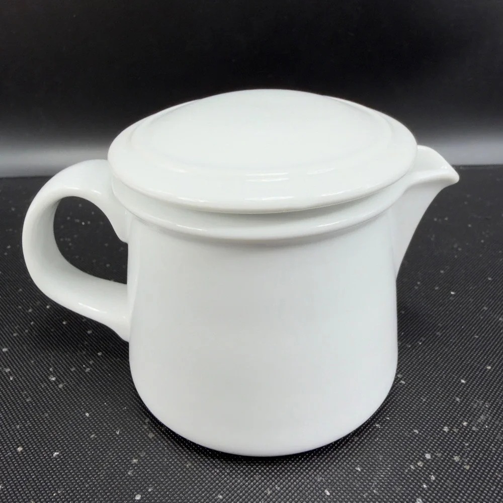 Dansk International Designs White‎ Ceramic Creamer Pitcher with Lid Thailand VTG
